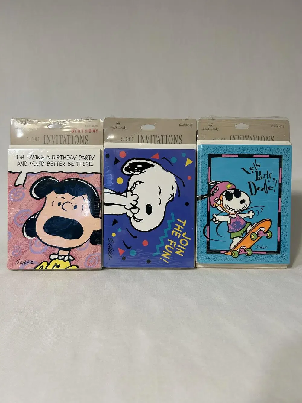 Hallmark Peanuts Birthday Party Invitations Lot 3 Packs Snoopy Lucy USA Kids